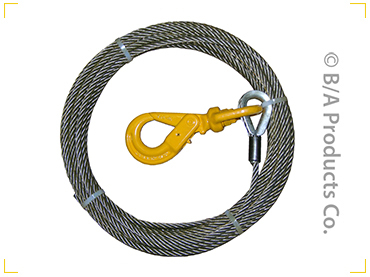 B/A Wire Rope Assembly with Self-Locking Swivel Hook Fiber Core